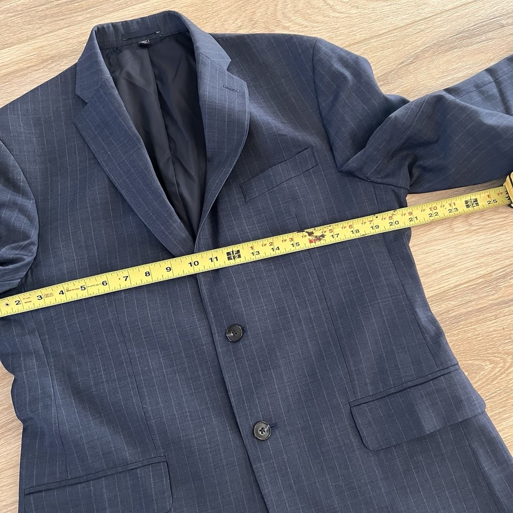 Jos A Bank Men's Brrr Comfort Plaid 40R Blazer Jacket Wool Spandex Stretch Blue - Picture 8 of 10